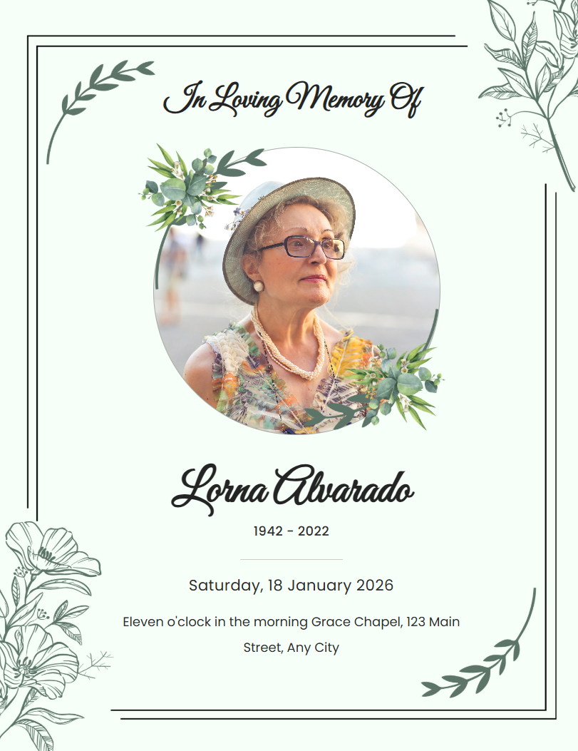 Floral Green template preview
